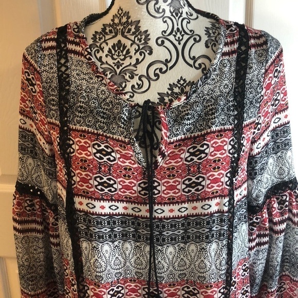 Jack by BB Dakota Dress Semi Sheer Long Sleeve Mini XS Tunic Fall Stripe - Picture 2 of 6